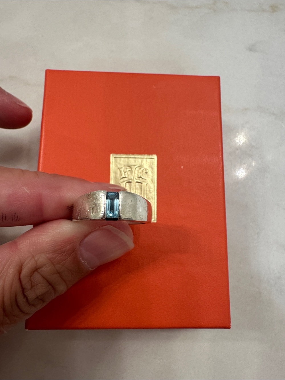James Avery Sterling Silver Ring with Blue Topaz Accent